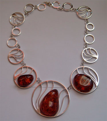 SILVER AND AMBER NECKLACES