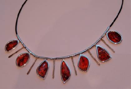 SILVER AND AMBER NECKLACES 