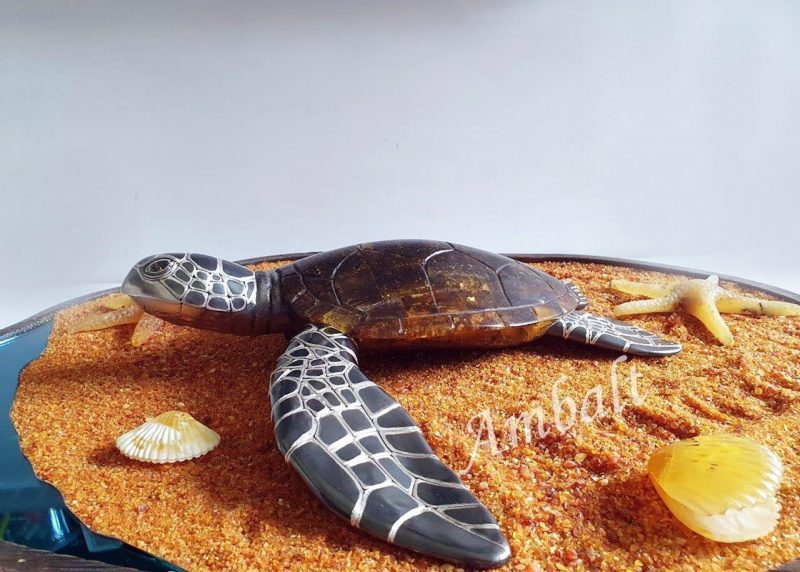SILVER AND AMBER TURTLES