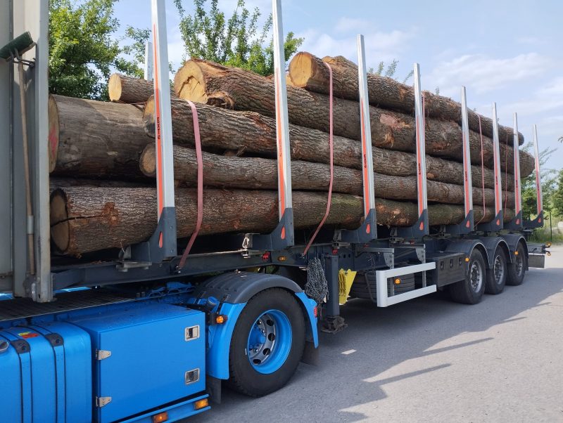 ROUND OAK WOOD WITH BARK