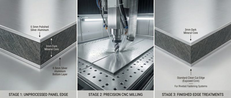 CUTTING OF FACADE PANELS 0.1 mm engineering precision and digital nesting for<BR> 6m panels: smooth edges without thermal stress.