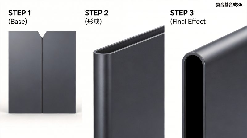 VENTILATED ELEVATIONS MADE OF COMPOSITE BOARD Composite panel bending Folding<BR> of composite edges Prefabrication of ventilated facades Manufacturer of composite cassettes Aesthetic facade finishing