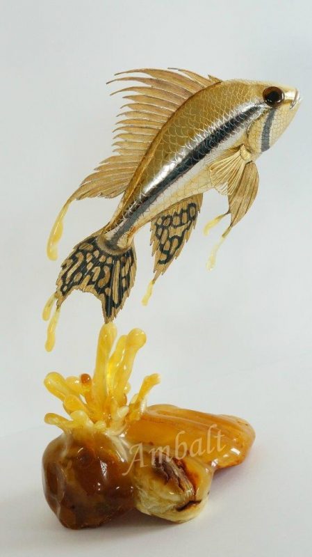 SILVER AND AMBER  FISH
