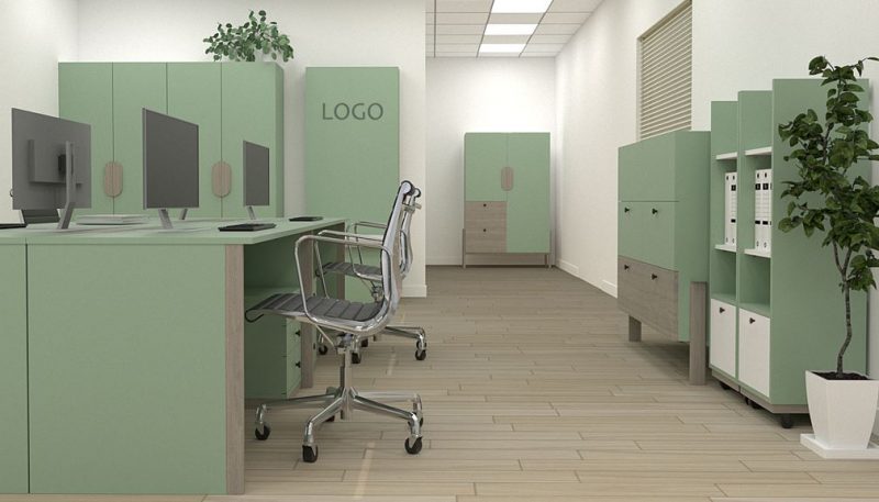 Office furniture with natural ash wood Dulcedo Opus